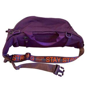 George Gina & Lucy Purple Nylon Crossbody Bag With "Stay Strong" Strap Multiple